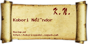 Kobori Nándor névjegykártya